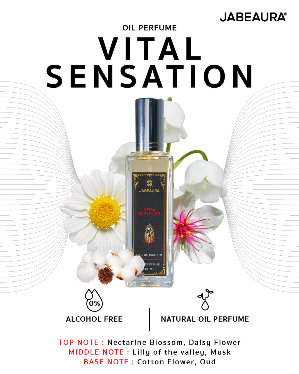 JABEAURA EAU DE PARFUM OIL PERFUME (VITAL SENSATION) 30 ML