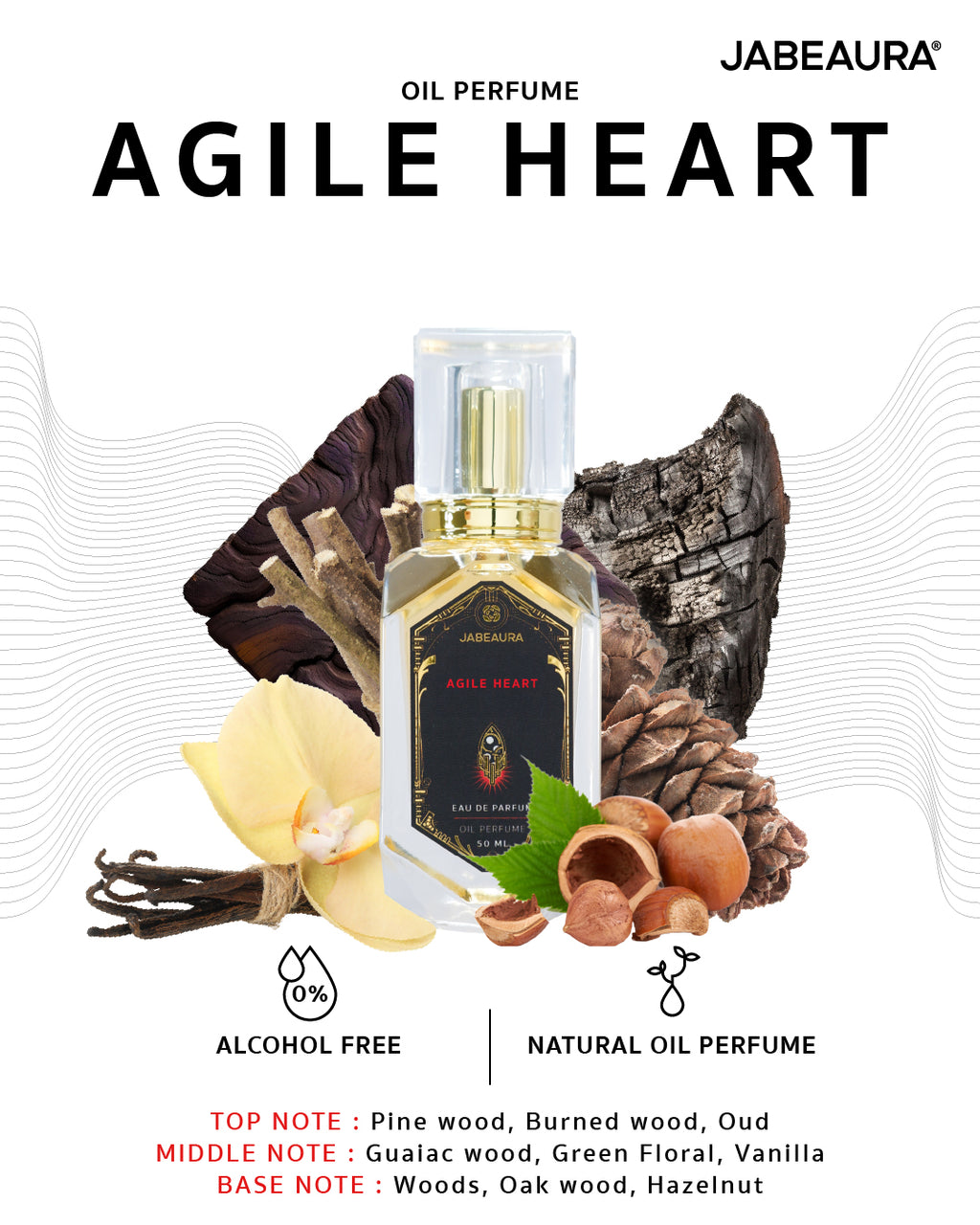 JABEAURA EAU DE PARFUM OIL PERFUME (AGILE HEART) 50 ML