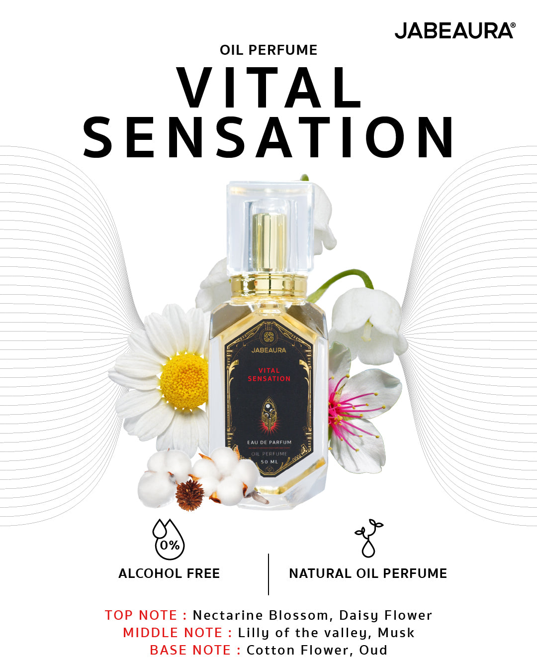 JABEAURA EAU DE PARFUM OIL PERFUME (VITAL SENSATION) 50 ML