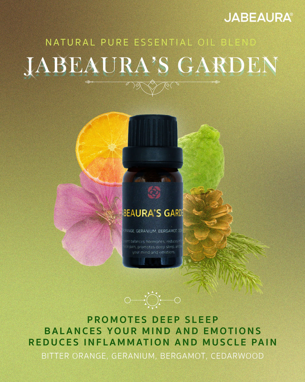 JABEAURA (เจบิวร่า) NATURAL PURE ESSENTIAL OIL BLEND (JABEAURA'S GARDEN)