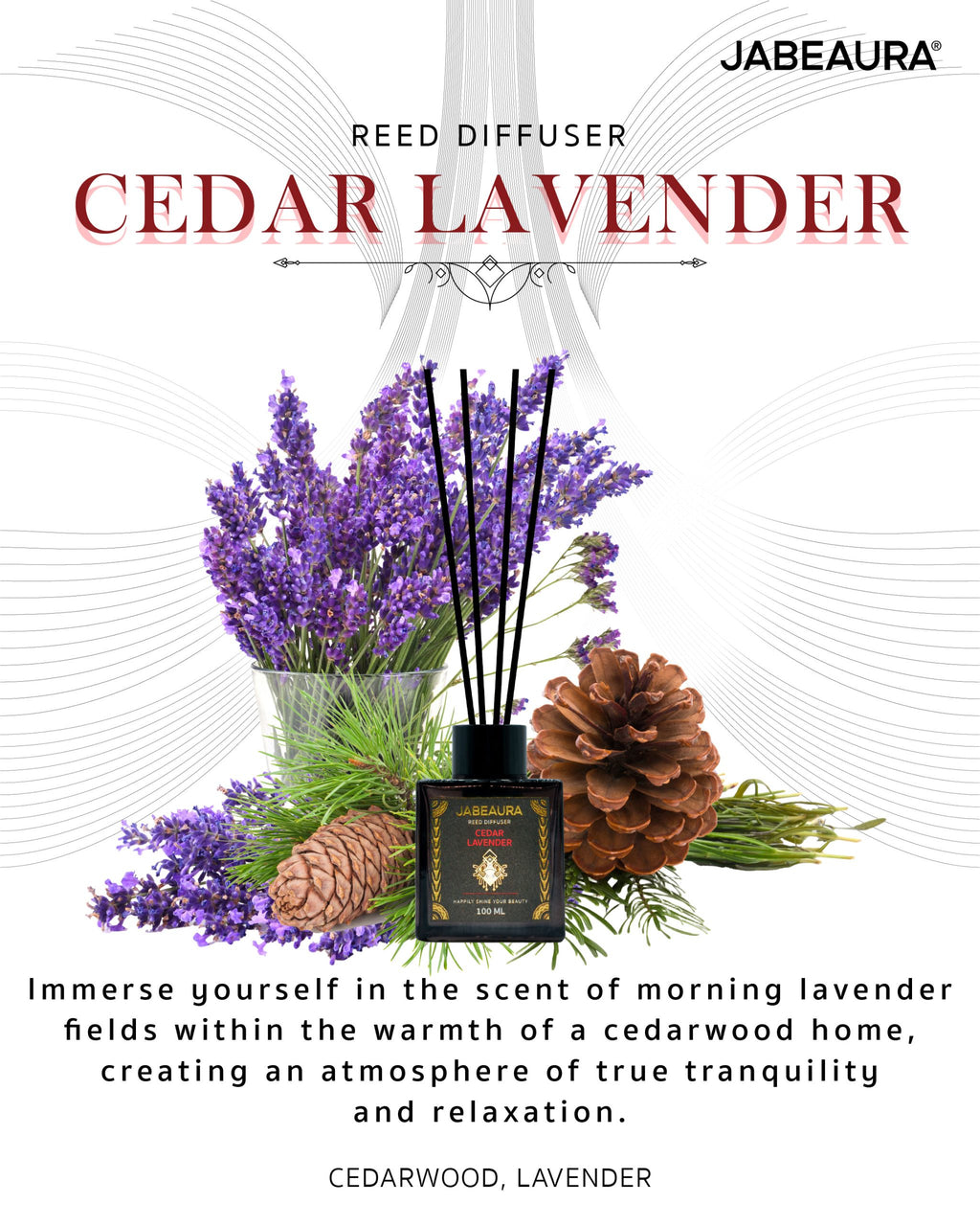 JABEAURA (เจบิวร่า) REED DIFFUSER (CEDAR LAVENDER)